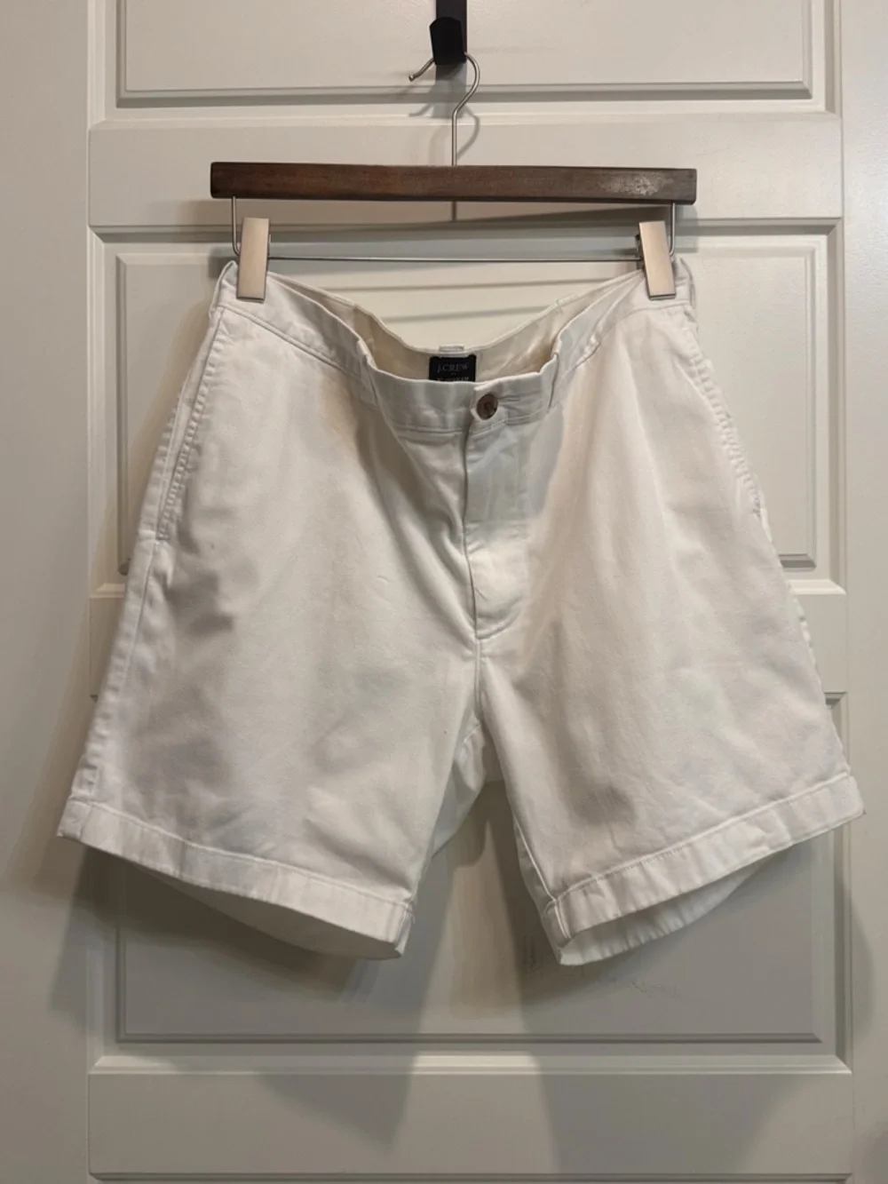 J. Crew White Cotton Chino Shorts - 7